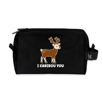 Festlicher Fuchs mit lustigem Spruch - Recycelte Kulturtasche - Schwarz - Vorne