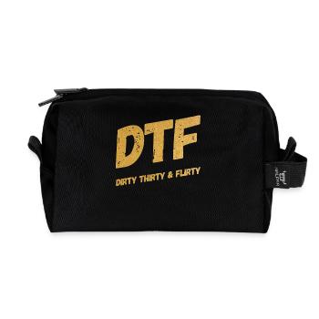 Dirty Thirty Flirty DTF 30th Birthday - Recycled Toiletry Zip Bag - black - Front