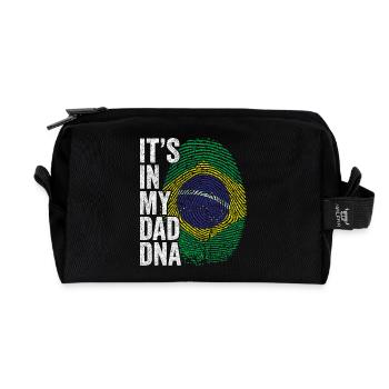 Drapeau Brésil Empreinte Papa Brésilien - Trousse de toilette en tissu recyclé - noir - Devant