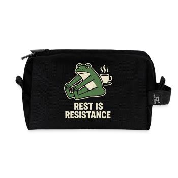 Calmness is resistance mindfulness affirmation - Recycled Toiletry Zip Bag - black - Front