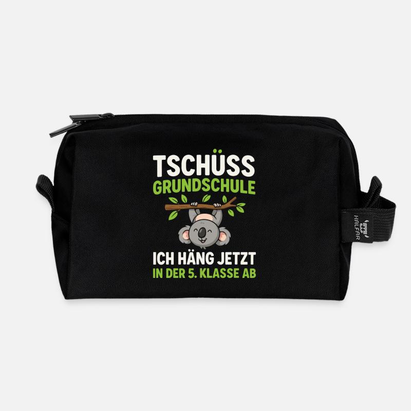 Tschüss Grundschule Koala 5. Klasse - Recycelte Kulturtasche - Schwarz