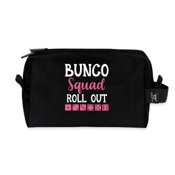 Cadeau de joueur Bunco Dés de soirée Bunco - Trousse de toilette en tissu recyclé - noir - Devant