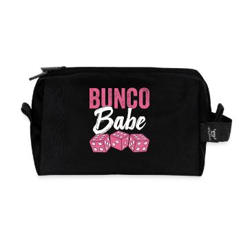 Bunco Babe Damen Bunco Frauen Würfelabend - Recycelte Kulturtasche - Schwarz - Vorne