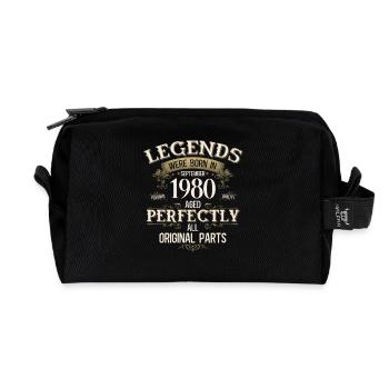 Cadeau 45ème Anniversaire Légende Septembre 1980 - Trousse de toilette en tissu recyclé - noir - Devant