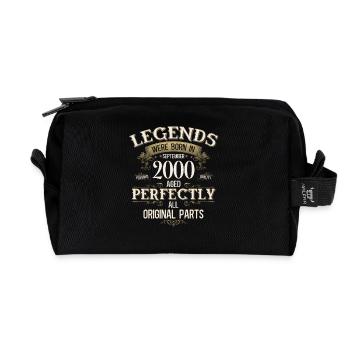 25th Birthday Gift Legend September 2000 - Recycled Toiletry Zip Bag - black - Front