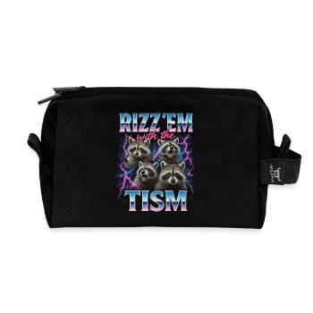 Rizz Tism Waschbären Meme Blitze - Recycelte Kulturtasche - Schwarz - Vorne