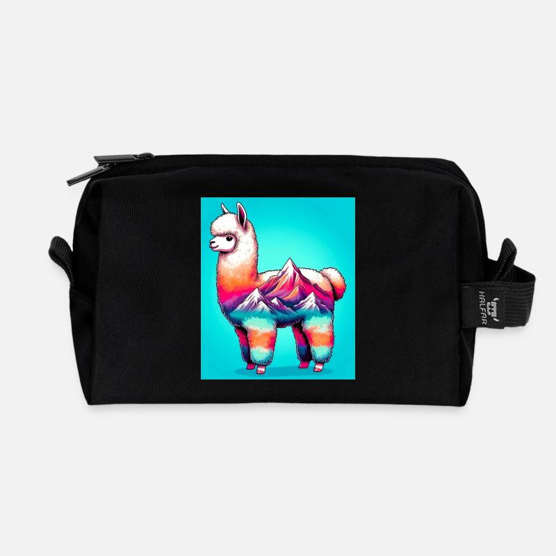 Alpaka - Recycelte Kulturtasche - Schwarz
