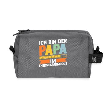 Father Team Dad - Recycled Toiletry Zip Bag - anthracite - Front