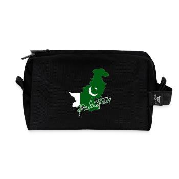 Karte von Pakistan, Flagge Pakistans - Recycelte Kulturtasche - Schwarz - Vorne