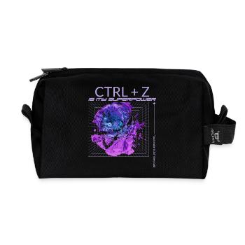 CTRL+Z is my superpower - Recycled Toiletry Zip Bag - black - Front