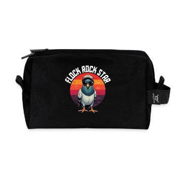 Tauben Taubenzüchter Brieftauben Flock Rock Star - Recycelte Kulturtasche - Schwarz - Vorne