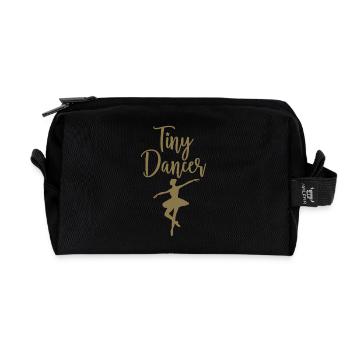 Tiny Dancer - Ballerina Silhouette - Recycled Toiletry Zip Bag - black - Front