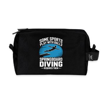 Kunstspringen Turmspringer Sprungbrett - Recycelte Kulturtasche - Schwarz - Vorne