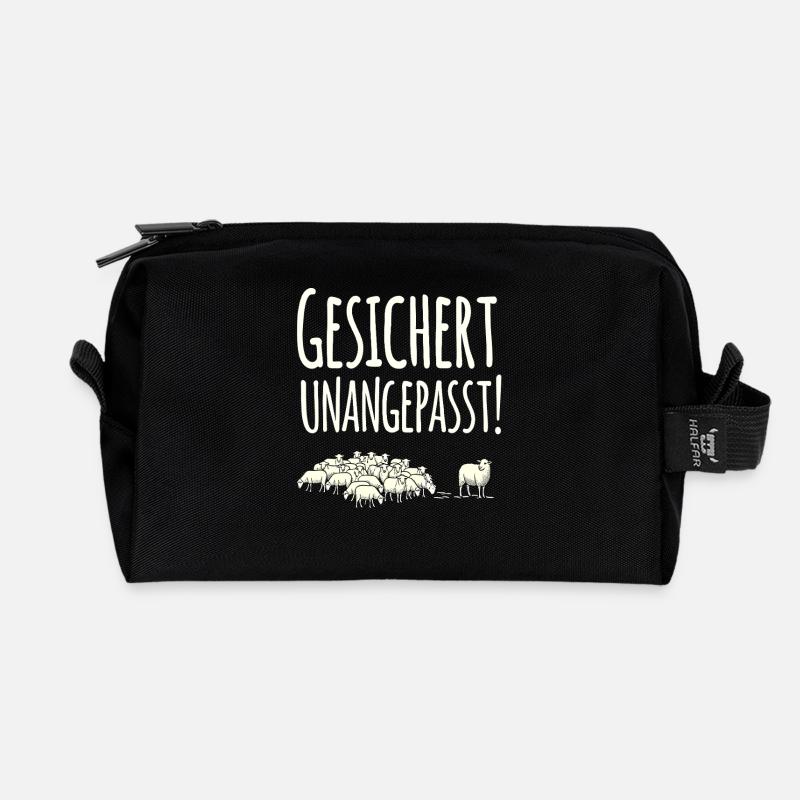 Gesichert Unangepasst Schaaf Herde - Recycelte Kulturtasche - Schwarz