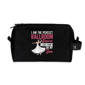 Ballroom Rules Dance First Apologize Later - Recycled Toiletry Zip Bag - black - Front