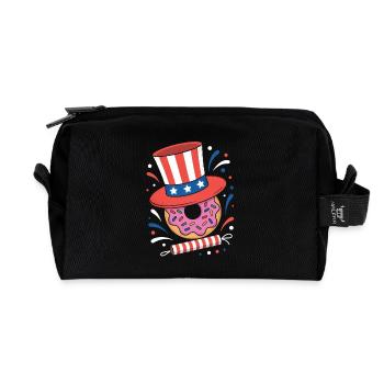  Donut Sprinkle Patriotic Independence Day 4th of - Recycelte Kulturtasche - Schwarz - Vorne
