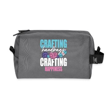 Crochet Tricot - Trousse de toilette en tissu recyclé - anthracite - Devant