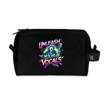 Karaoke Karaoke Singer Unleash Your Vocals - Recycled Toiletry Zip Bag - black - Front