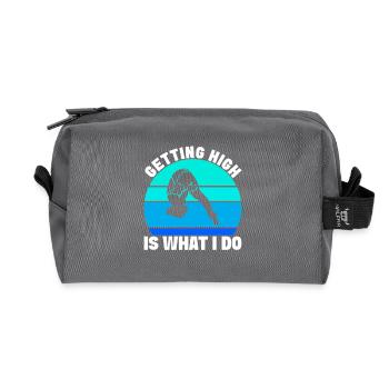 Diving diving board - Recycled Toiletry Zip Bag - anthracite - Front