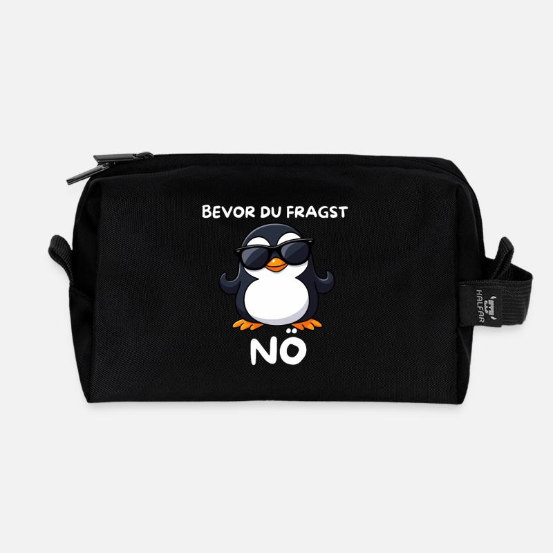 Pinguin mit Sonnenbrille NÖ - Recycelte Kulturtasche - Schwarz
