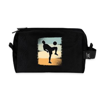 Fußball - Recycelte Kulturtasche - Schwarz - Vorne