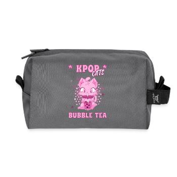 K-Pop Chaton au Bubble Tea Corée du Sud Séoul - Trousse de toilette en tissu recyclé - anthracite - Devant