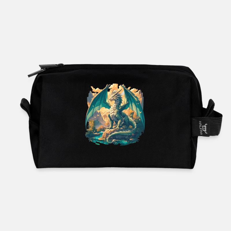 Drachen Drache - Recycelte Kulturtasche - Schwarz