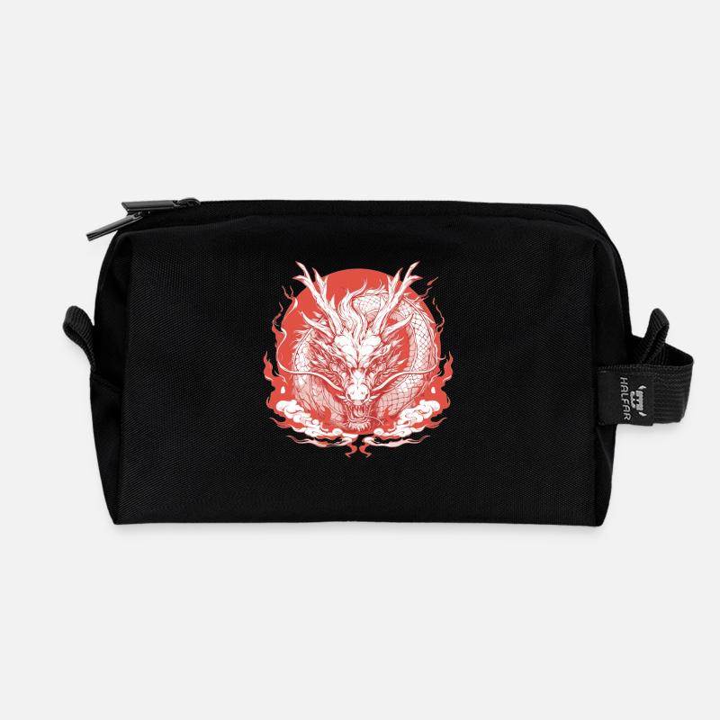 Drachen Drache - Recycelte Kulturtasche - Schwarz