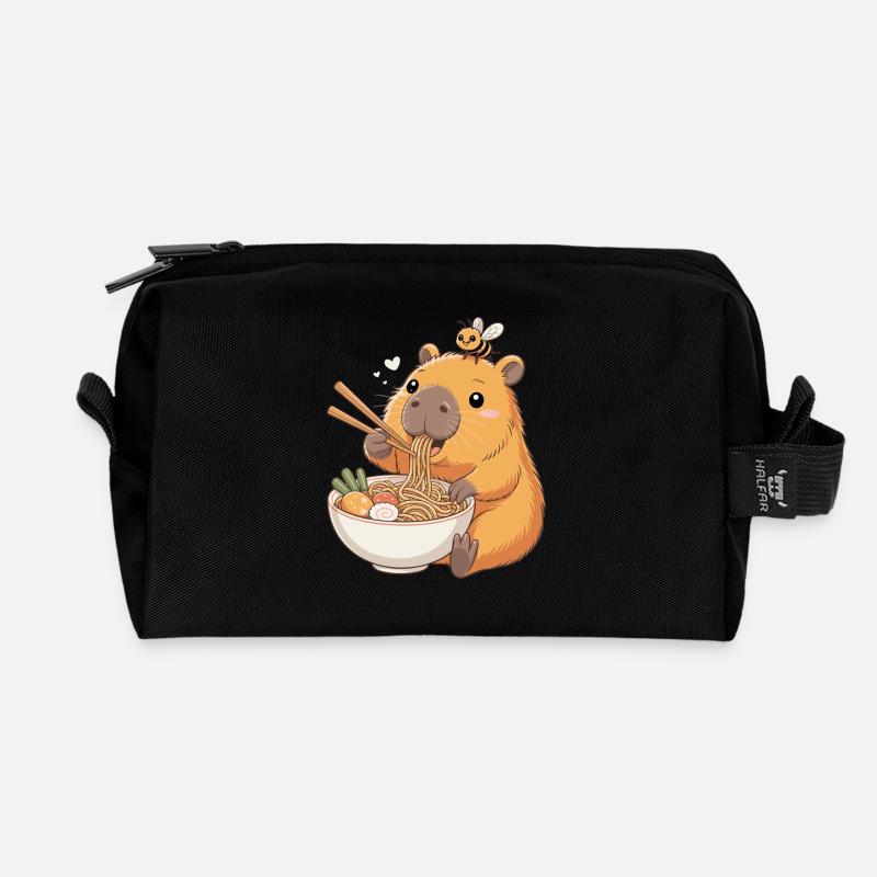 Capybara Ramen Kawaii Anime Nudel Japan - Recycelte Kulturtasche - Schwarz