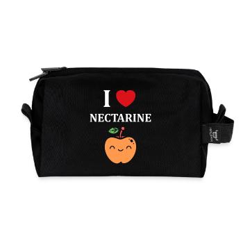 Kleidung mit Zitronen- und Nektarinenmuster - Recycelte Kulturtasche - Schwarz - Vorne