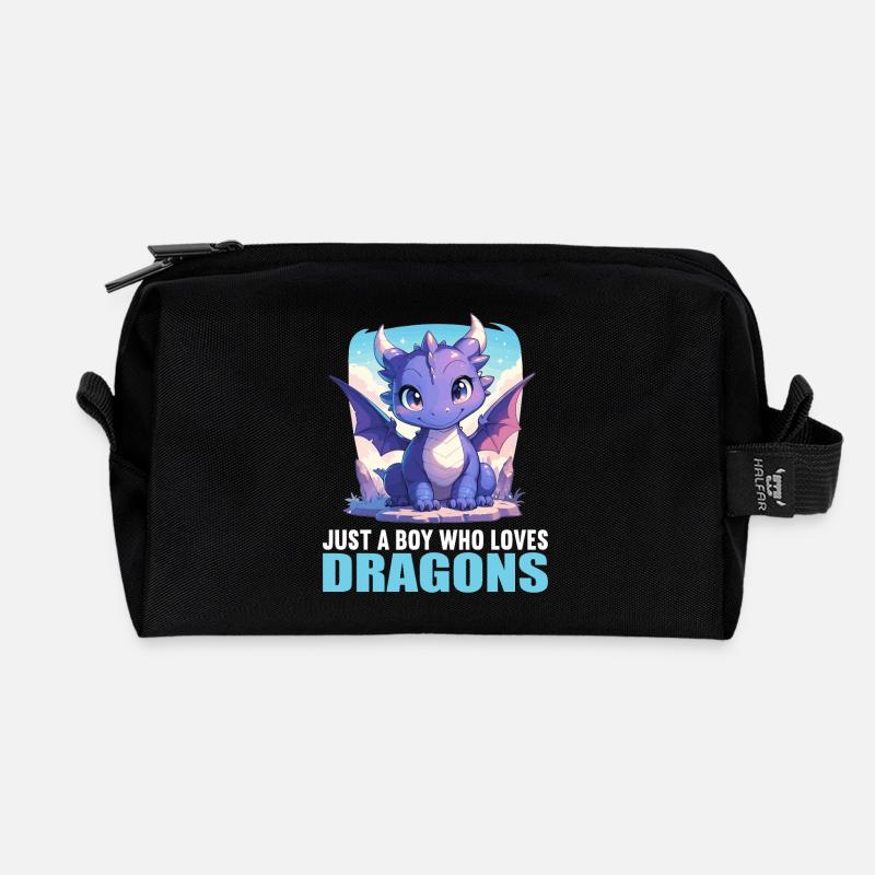 Drachen Drache - Recycelte Kulturtasche - Schwarz