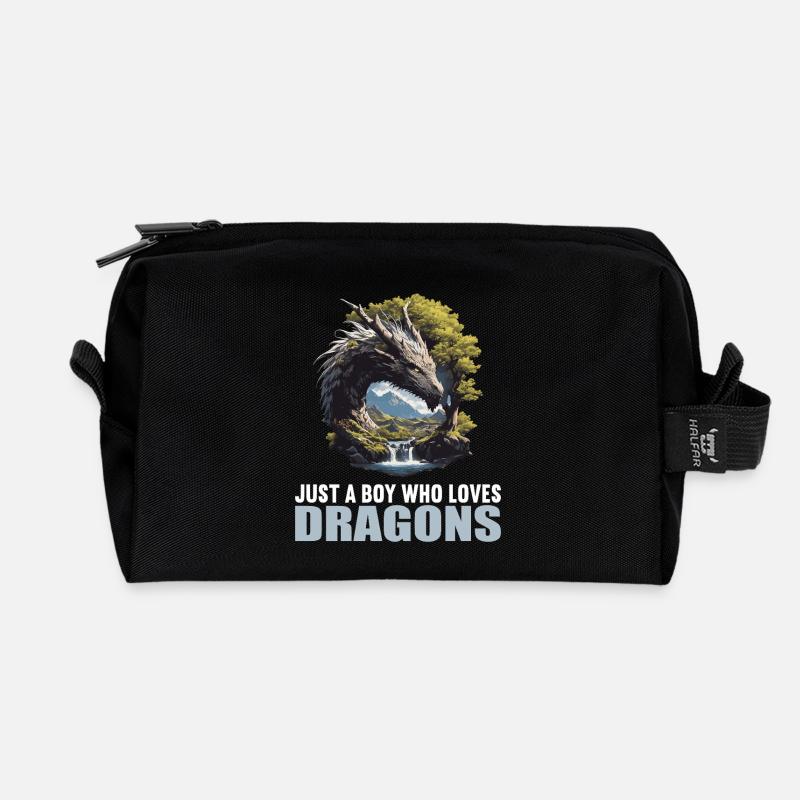 Drachen Drache - Recycelte Kulturtasche - Schwarz