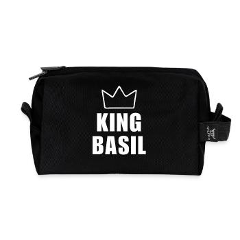 King Basil Crown Shirt – Name beginnt mit B - Recycelte Kulturtasche - Schwarz - Vorne