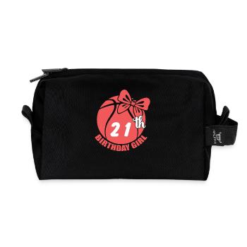Basketball 21. Geburtstag Basketballerin - Recycelte Kulturtasche - Schwarz - Vorne