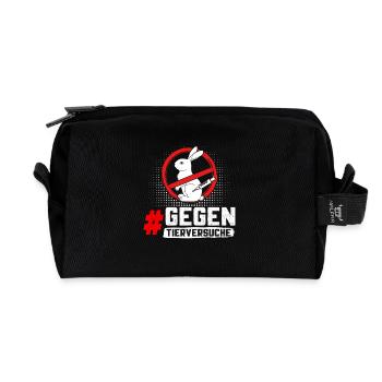 Protection des animaux STOP AUX TESTS SUR LES ANIMAUX CONTRE LES TESTS - Trousse de toilette en tissu recyclé - noir - Devant