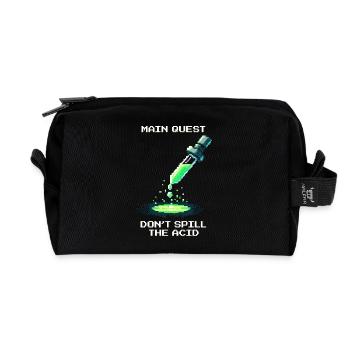 Main Quest: Don't Spill Acid | Laboratory - Recycled Toiletry Zip Bag - black - Front
