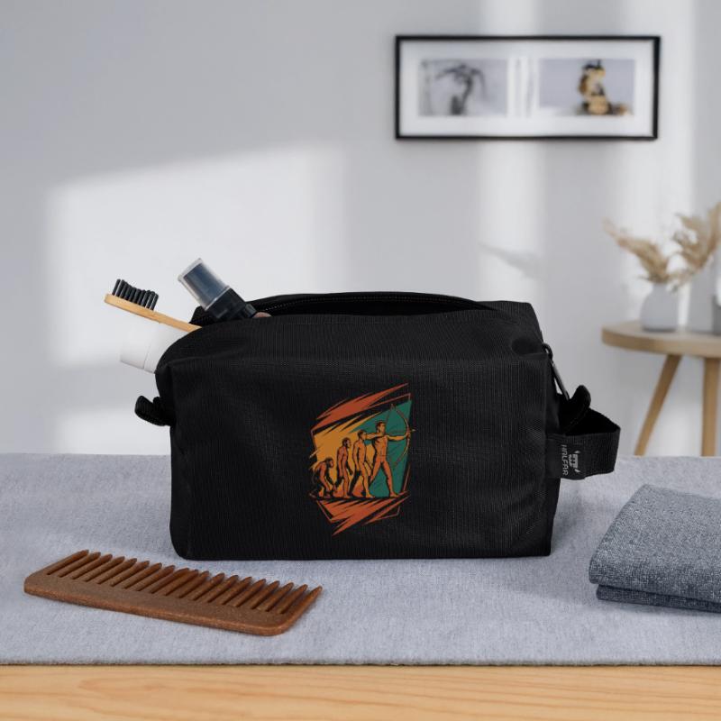 Évolution du tir à l'arc Archer Arc Cible Trousse de toilette en tissu recyclé