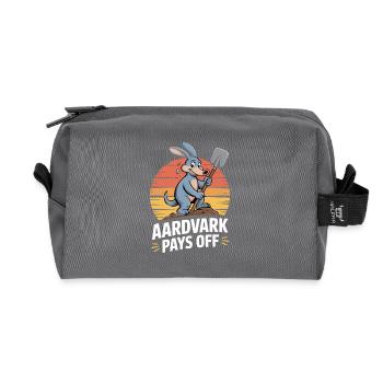Aardvark Pays Off Ameisenbär Motivation Garten - Recycelte Kulturtasche - Anthrazit - Vorne