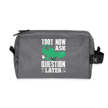 Public Fart Funny Inappropriate - Recycled Toiletry Zip Bag - anthracite - Front