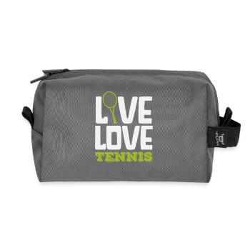 Conception de joueur de tennis Live Love - Trousse de toilette en tissu recyclé - anthracite - Devant