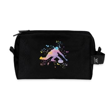 Curler Winter Sports Curling - Recycelte Kulturtasche - Schwarz - Vorne