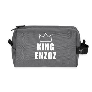 Enzoz Name mit Buchstabe E - Königskrone Shirt - Recycelte Kulturtasche - Anthrazit - Vorne