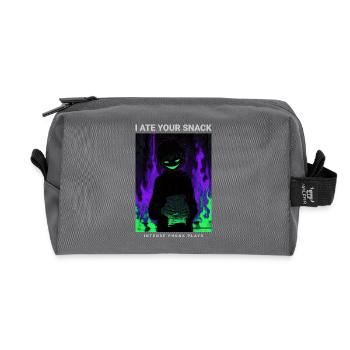 Vaporwave Phonk Anime Horror Snack Creepy Grin - Recycled Toiletry Zip Bag - anthracite - Front