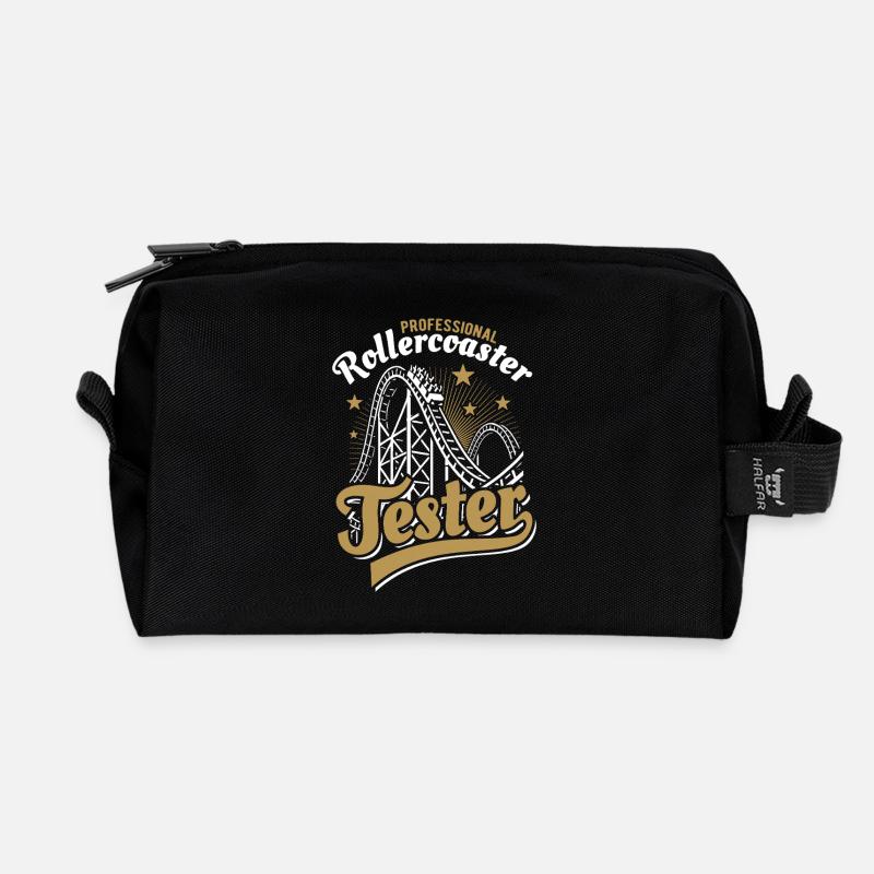 Professional Rollercoaster Tester - Recycelte Kulturtasche - Schwarz
