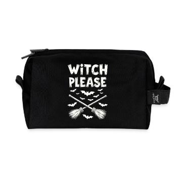 Witch Please – Halloween Witch Broom - Recycled Toiletry Zip Bag - black - Front