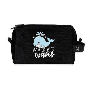 Make Big Waves With Confidence - Recycled Toiletry Zip Bag - black - Front