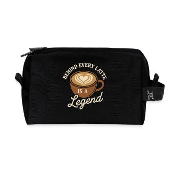 Barista Espresso Crew Kaffee Slinger Latte - Recycelte Kulturtasche - Schwarz - Vorne