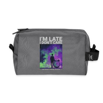Je suis en retard je m’en fiche Phonk Esthétique sombre - Trousse de toilette en tissu recyclé - anthracite - Devant