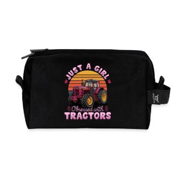 Tracteur Enfants Ferme Mode de vie - Trousse de toilette en tissu recyclé - noir - Devant