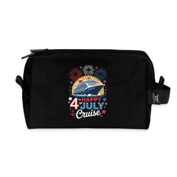 Patriotic Cruise Trip Independence Day 4th of July - Recycelte Kulturtasche - Schwarz - Vorne